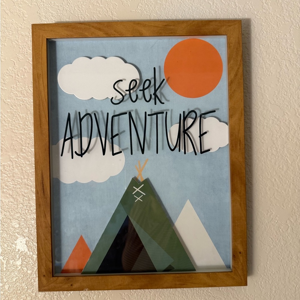 Pillowfort Adventure Wall Art with Orange and Green Accents